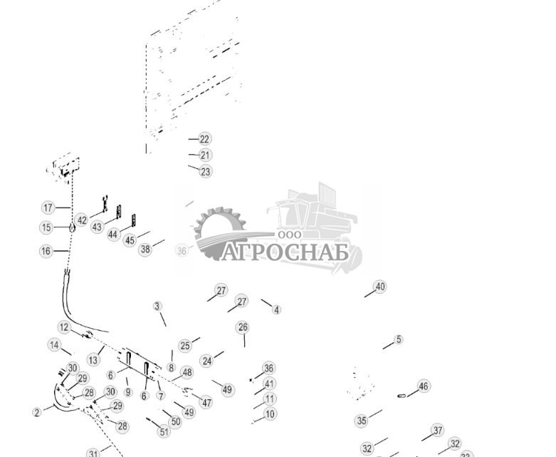 Трубопроводы главной гидравлической системы, стандартные органы управления, 6WD - ST879609 253.jpg